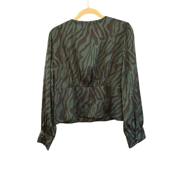 J Crew Women Zebra Print Button-Down Blouse Long Sleeve Sz 14 Cocktail Party NWT - Picture 5 of 5